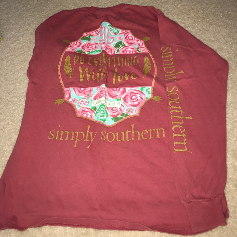 Long sleeve maroon top