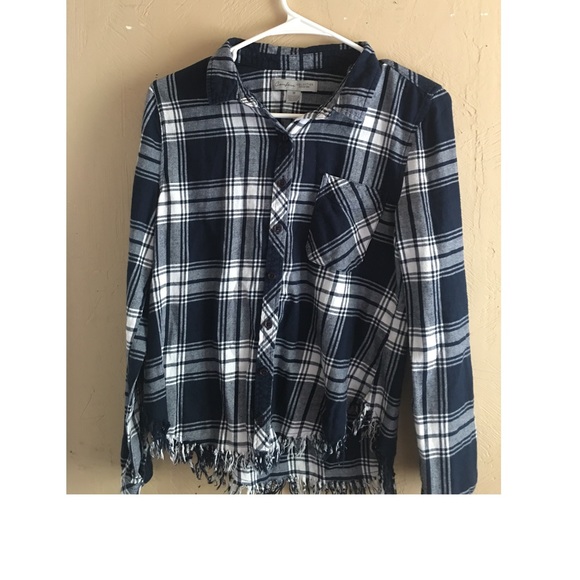 Blue and white flannel NWOT - Picture 1 of 2