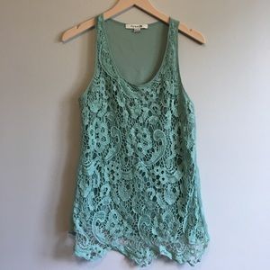 Lace front tank top