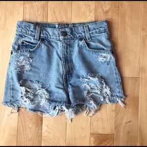 Levi's reconstructed denim shorts