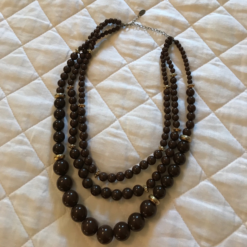 Dark brown beaded necklace