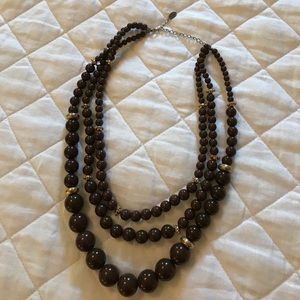 Dark brown beaded necklace