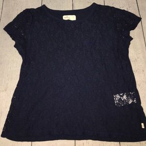 Navy Blue Lace Tee