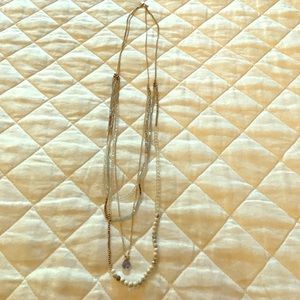 Long blue jewel necklace