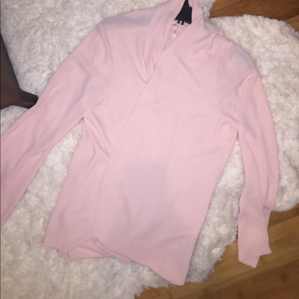 Blush draped blazer