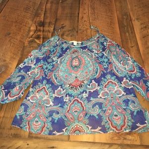 Floral cold shoulder top