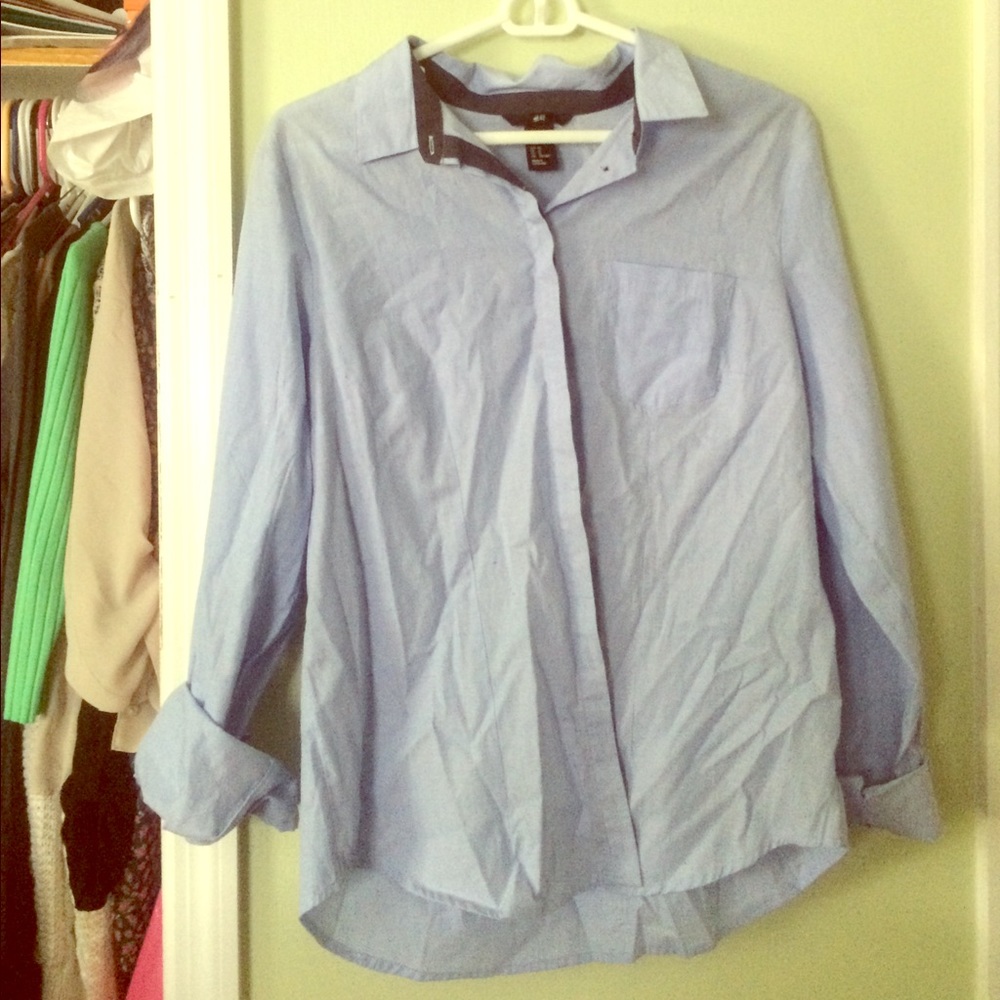 Blue button down top from H&M