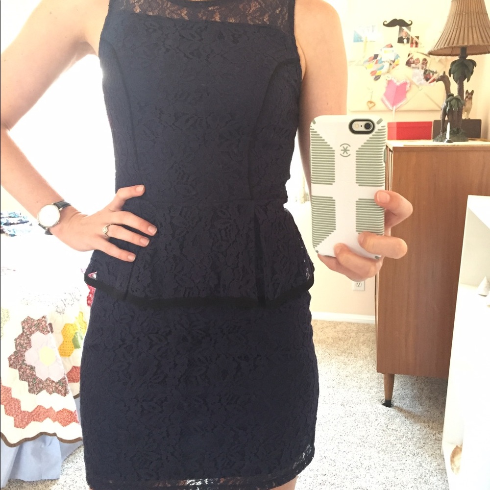 Xhilaration peplum dress Navy size small