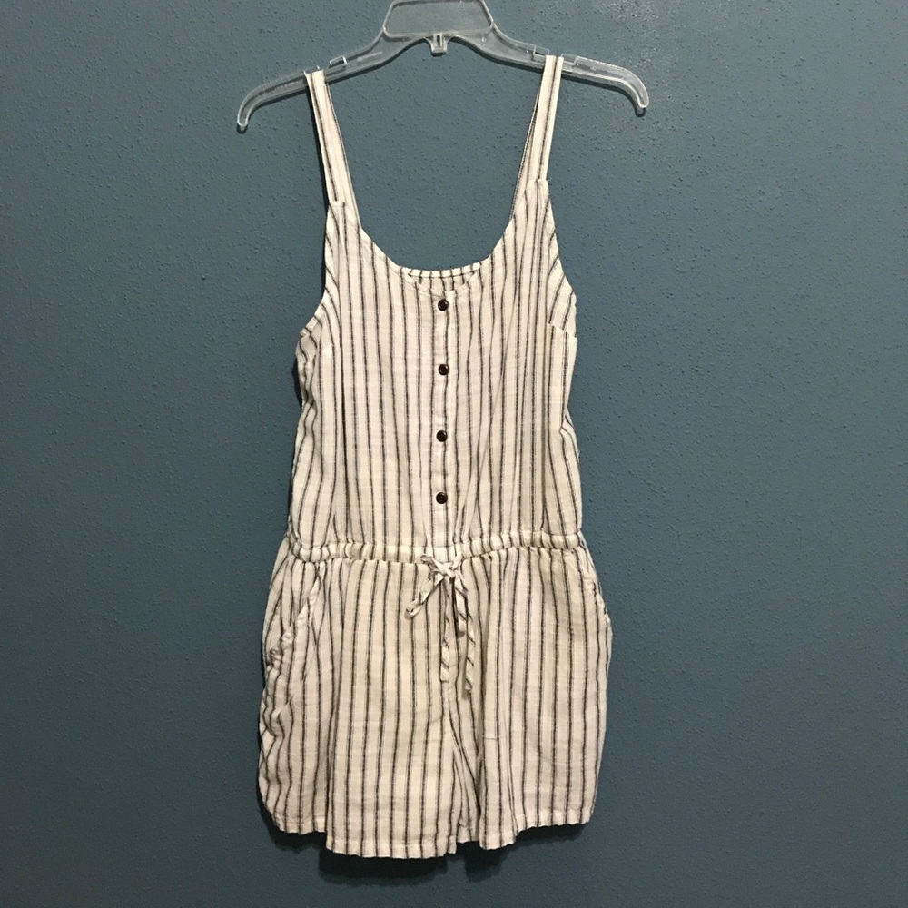 Blue and white striped romper - Picture 1 of 3