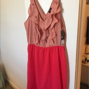 NWT Ruffle top color block dress