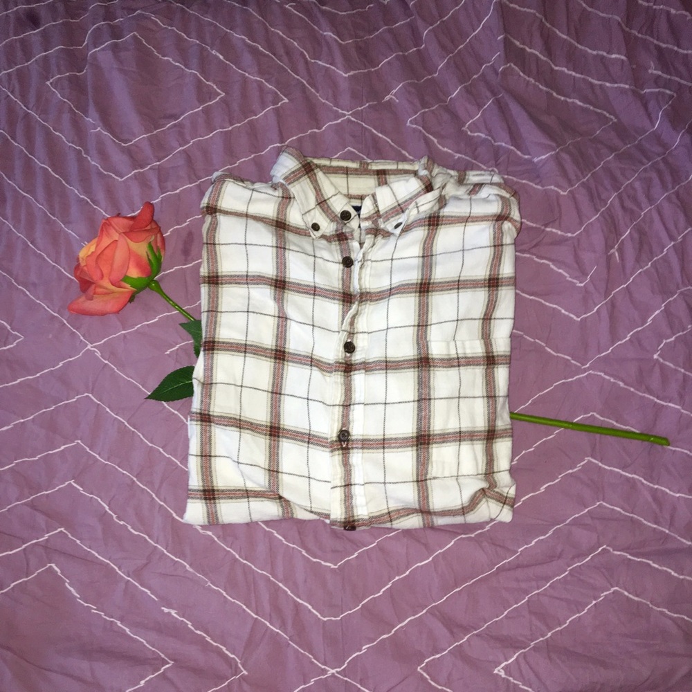 White button up flannel