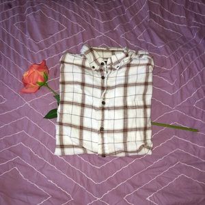 White button up flannel