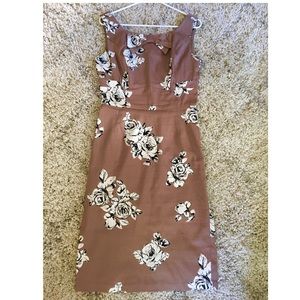Stop Staring Tan Floral Dress Size L