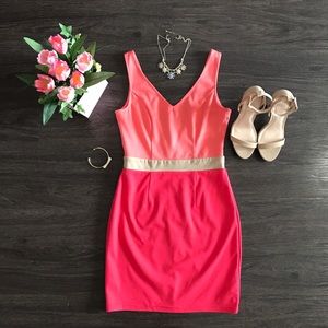 Low back coral/pink dress