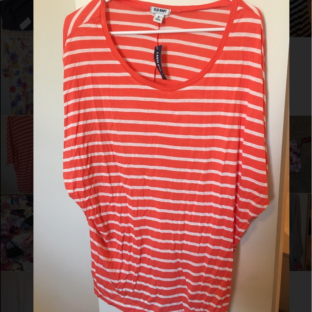 Orange striped slouchy top