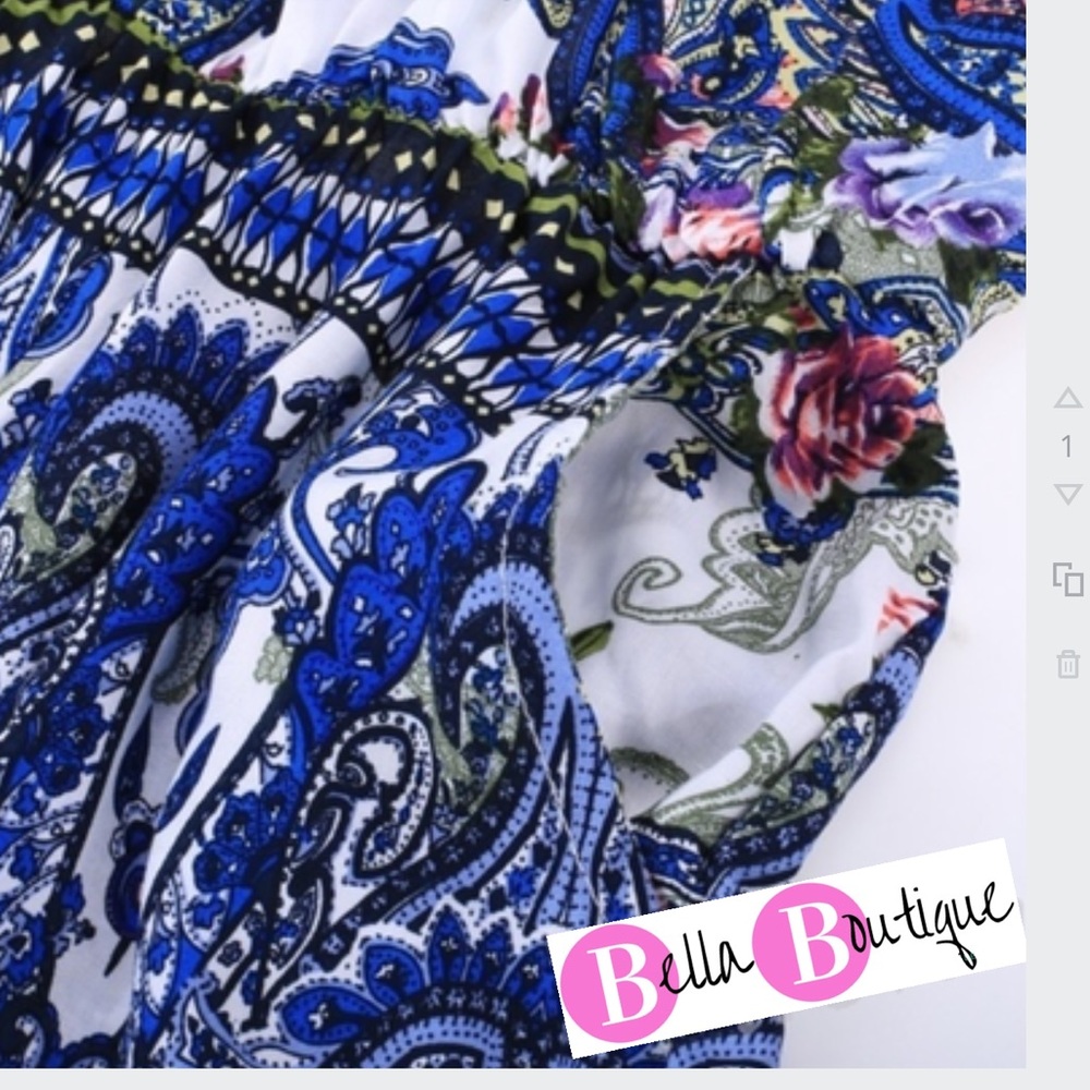 ✨HP! Floral Halter Paisley Pattern Romper - Picture 5 of 6