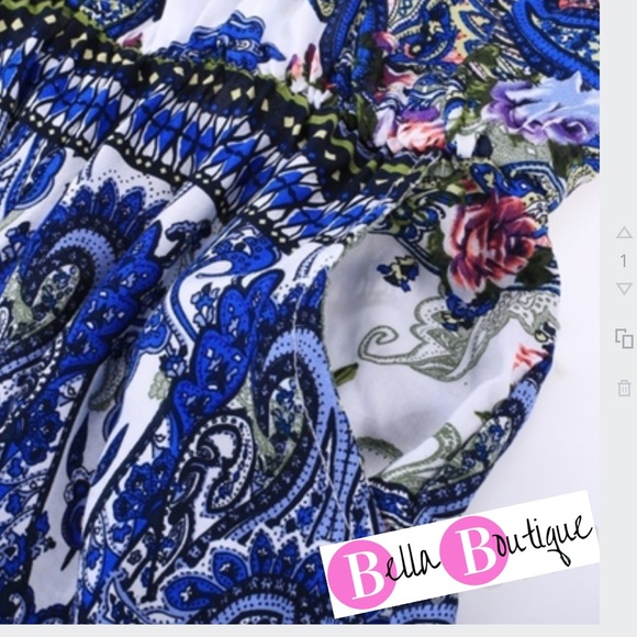 ✨HP! Floral Halter Paisley Pattern Romper - Picture 5 of 6