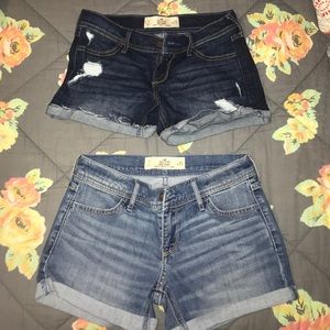 hollister midi low rise shorts