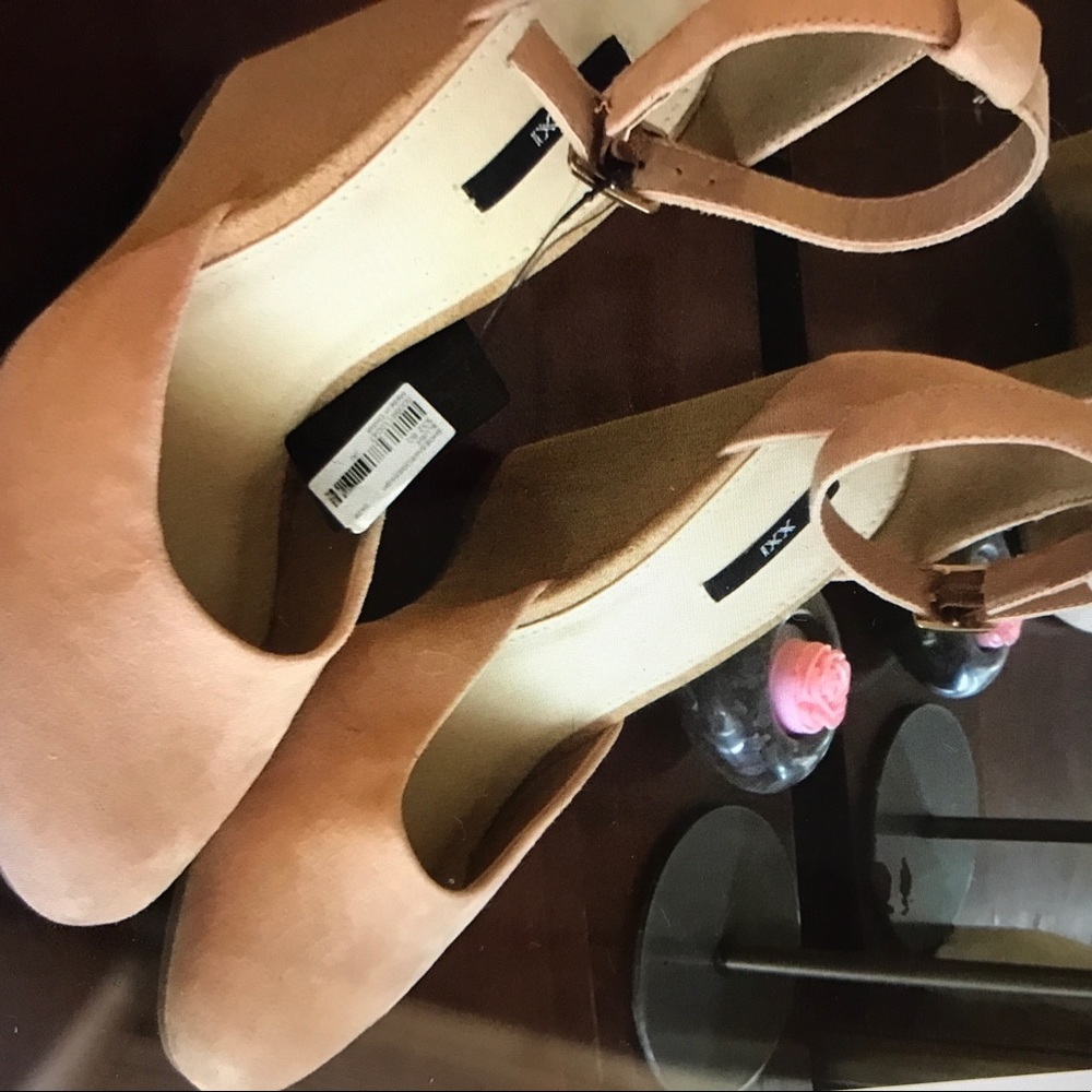 forever 21 light blush wedge heel