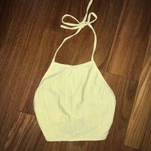 Tobi Yellow Halter Crop Top