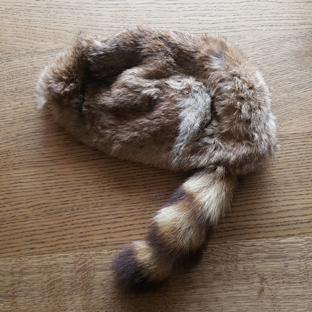 SOLD - Rare Vintage baby racoon hat