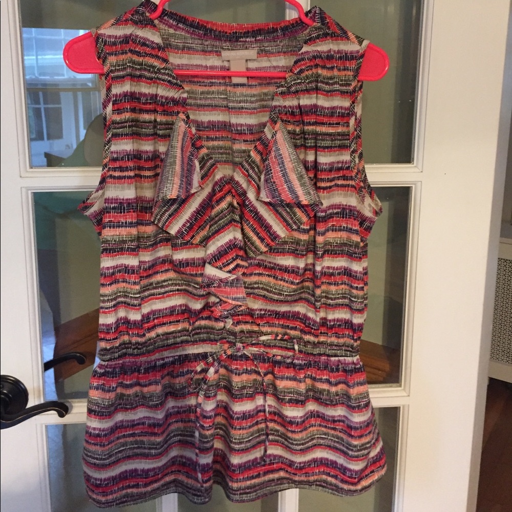 L Banana Republic ruffle sleeveless blouse