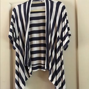 Chicos Blue & White Striped Cardigan Size 2