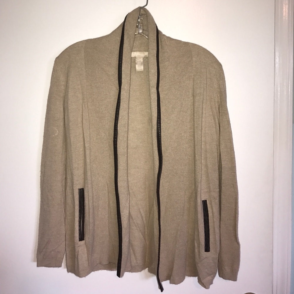 Banana Republic Tan Open Cardigan Sweater