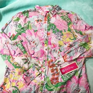 Lilly Pulitzer Tops - Lilly For Target Nosey Posey Button Shirt XXL Lilly Pulitzer Tops - Lilly For Target Nosey Posey Button Shirt XXL
