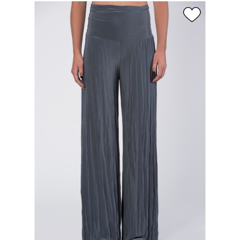 Grey Pleated Pants