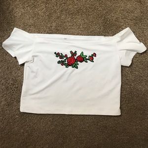 Off the Shoulder Crop Shirt