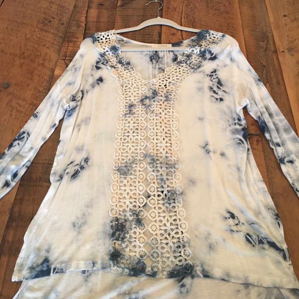 Tie dye long sleeve with cutouts on front