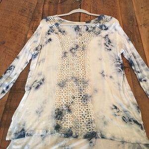 Tie dye long sleeve with cutouts on front