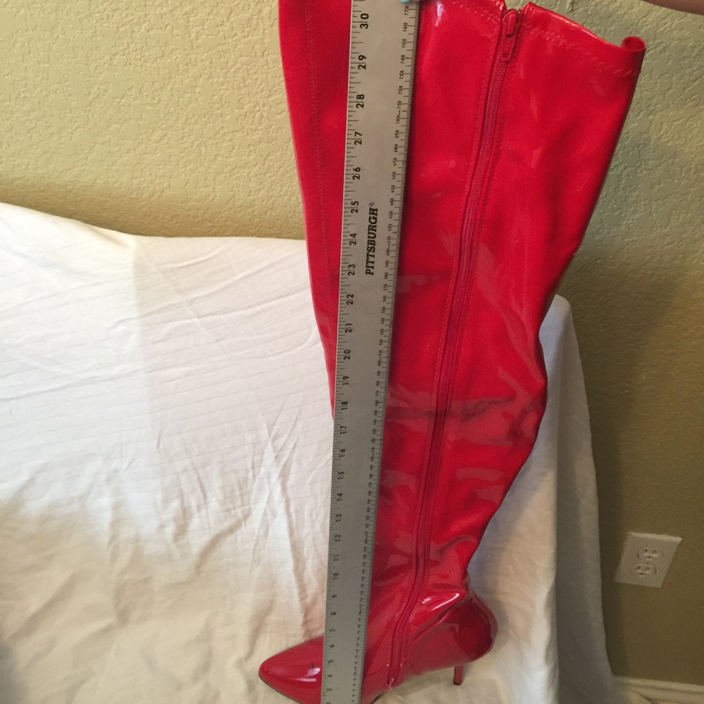 Pleasers vinyl thigh high boots