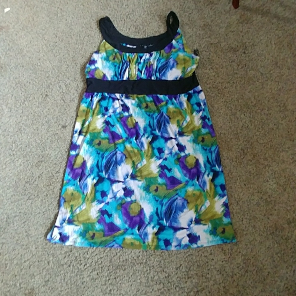 Tiana B Blue and Green Dress