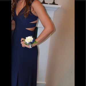 Long navy blue dress