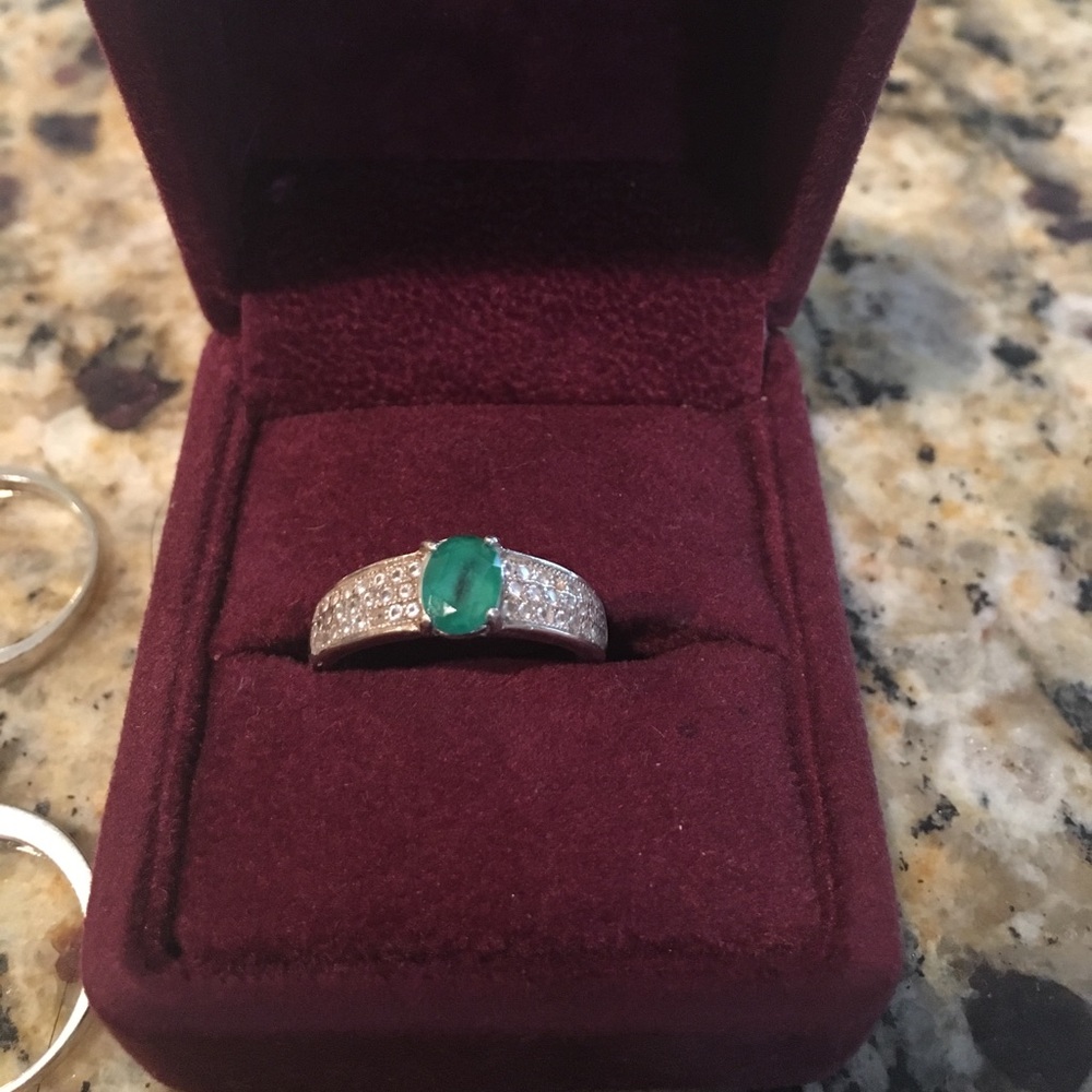 Emerald ring.