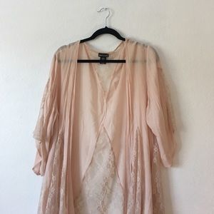 Soft Pink Lace kimono