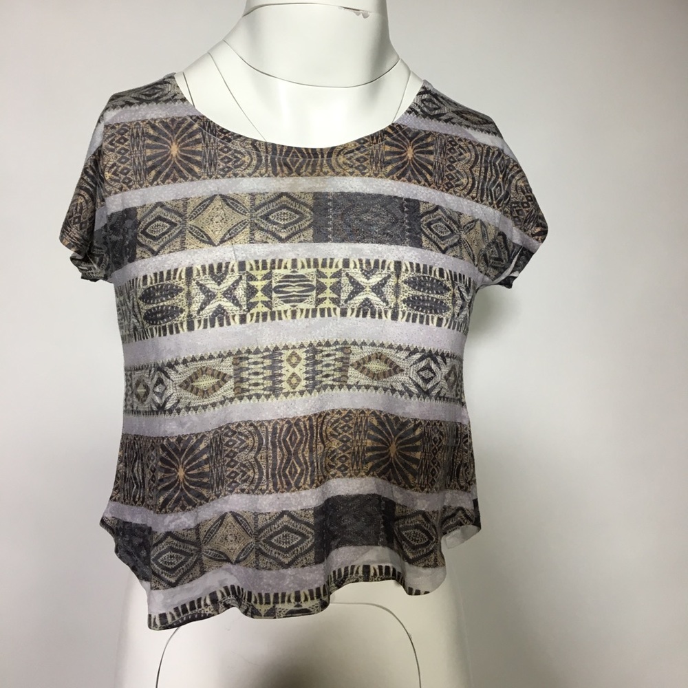 Graphic Tee with Aztec Design.
