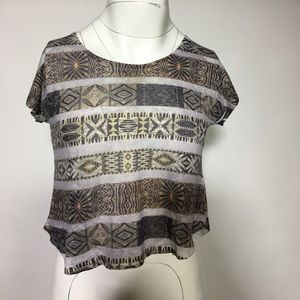 Graphic Tee with Aztec Design.