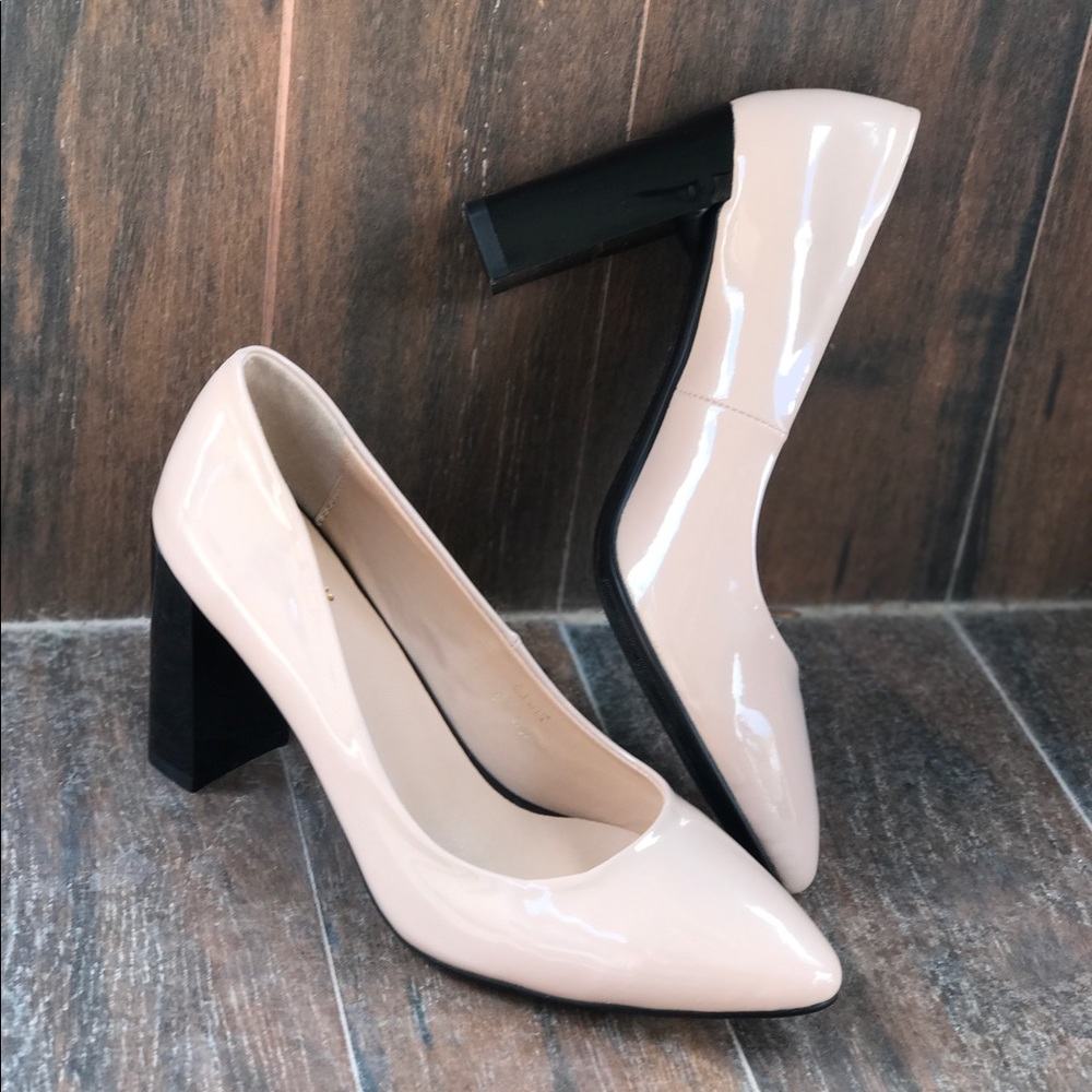 Beige Nude Block Heel Pump - Picture 5 of 8