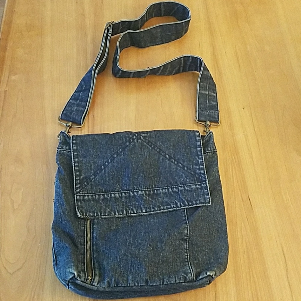 Denim crossbody handbag