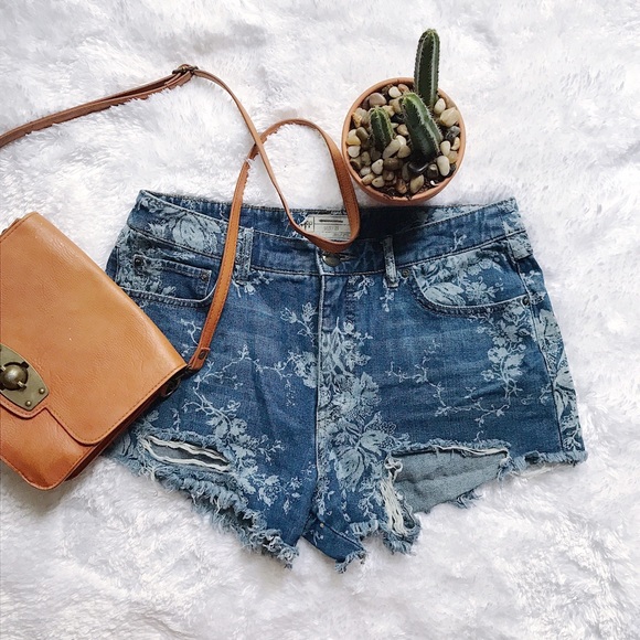 Free People Pants - Free People | High Wasted Floral Jean Shorts