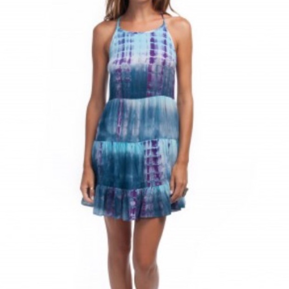 PPLA Clothing blue and purple tie-die dress