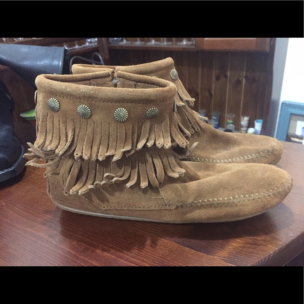 Minnetonka suede booties