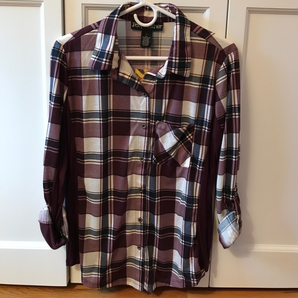 Purple and Blue Plaid Button Down