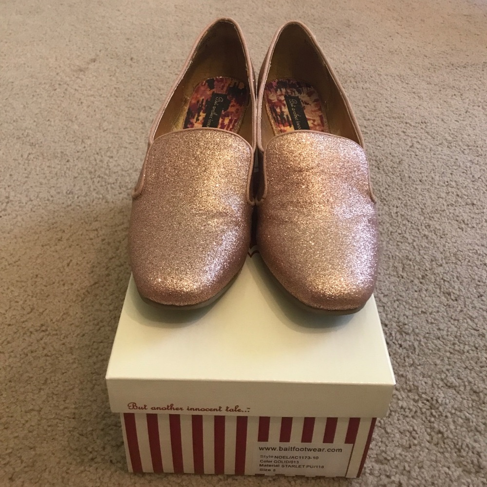 BAIT gold disco dancing pumps
