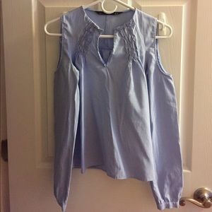 Zara open shoulder long sleeve shirt