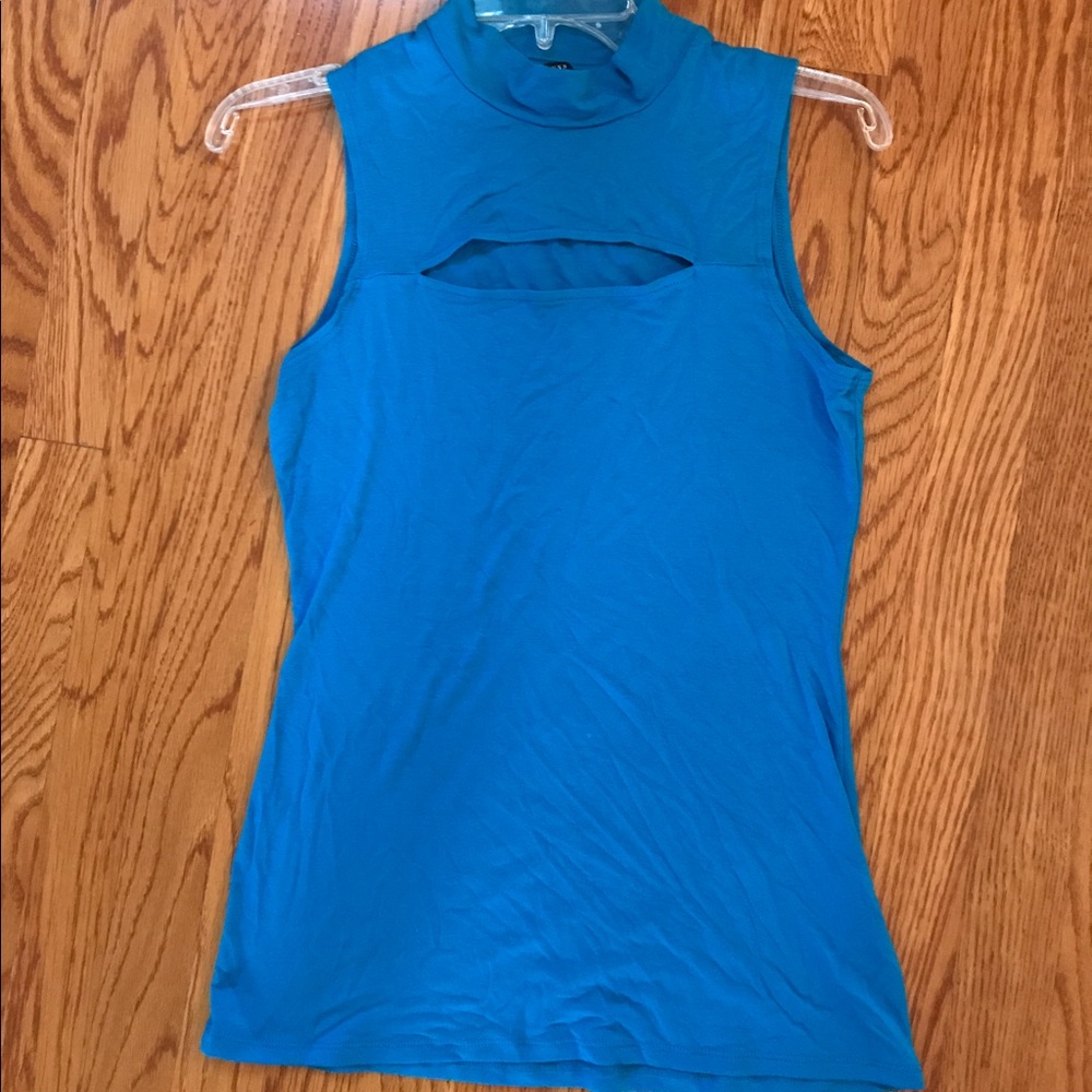 Blue GUESS Fitted Tank Top