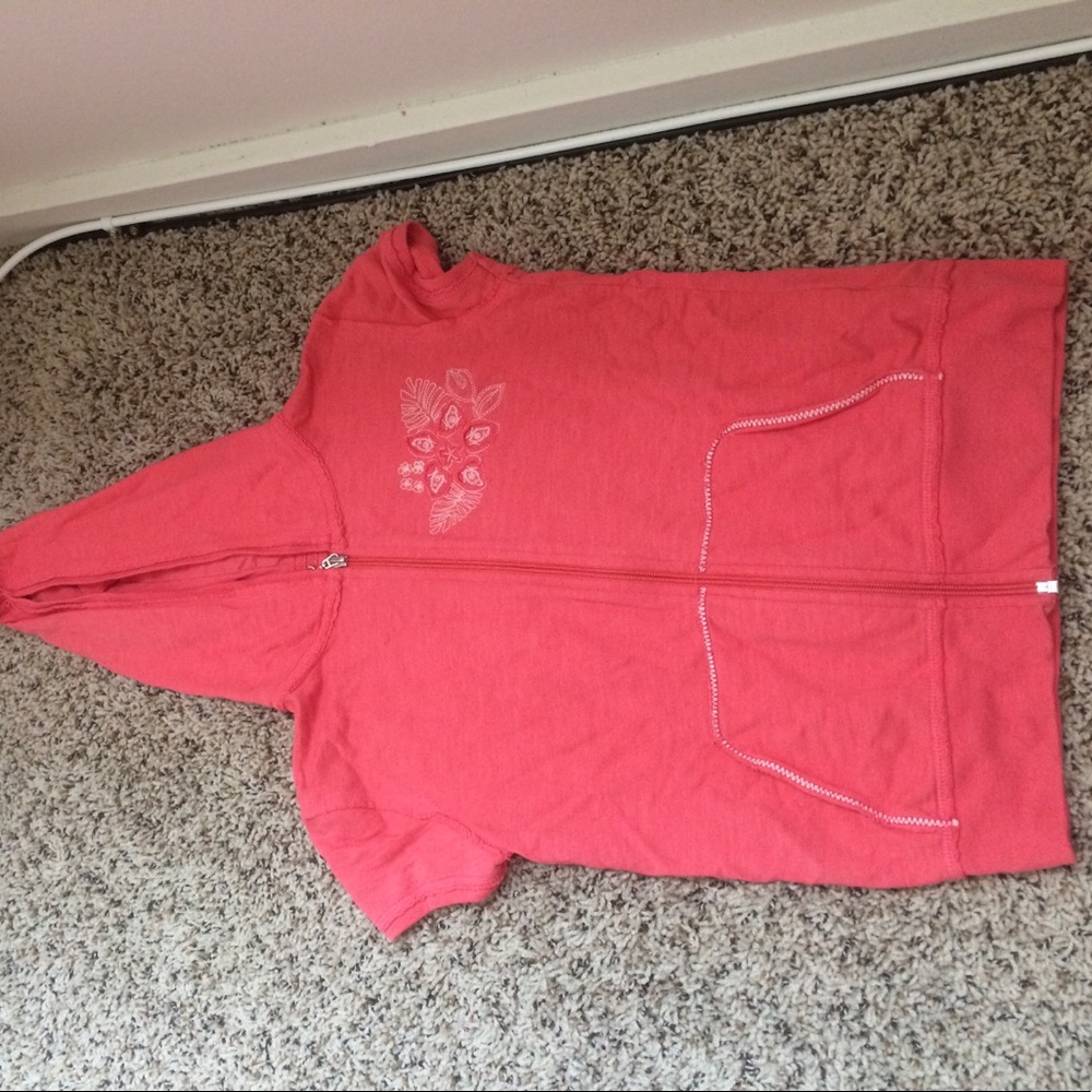 Girls coral short sleeve hoodie size 10/12